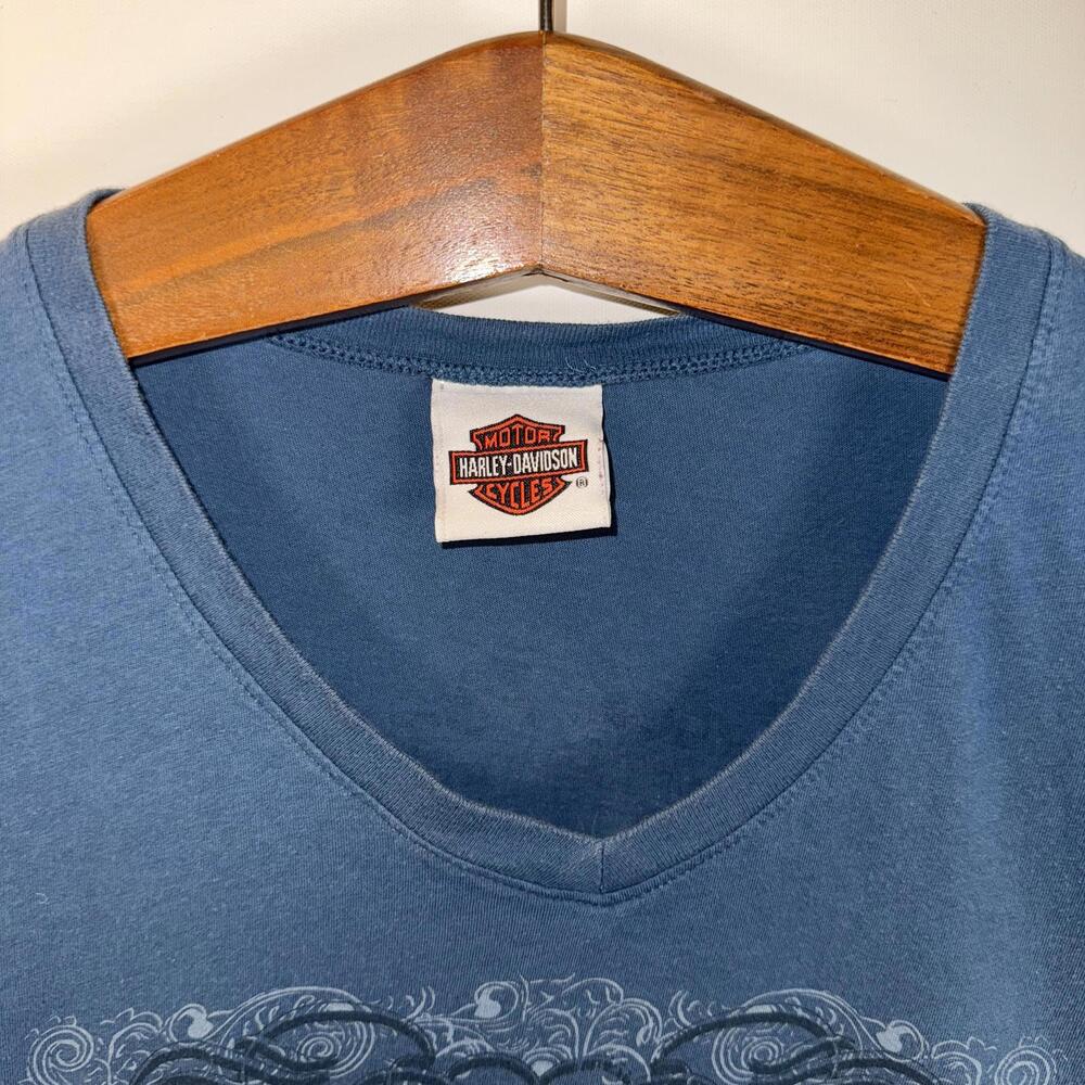 Harley Davidson V-Neck Black Pearl Belize Tee - Small - Picture 4 of 7